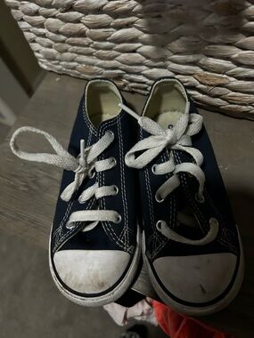 Converse Kids Navy Canvas Sneakers with White Accents